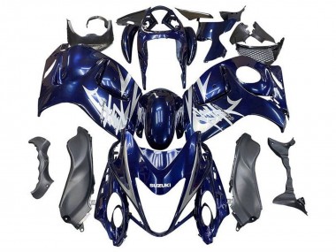 Cheap 2008-2020 Dark Blue Silver White Suzuki GSXR 1300 Hayabusa Motorcycle Fairings