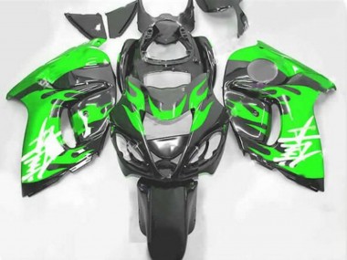 Cheap 2008-2020 Black Green Flame Suzuki GSXR 1300 Hayabusa Motorcycle Fairings