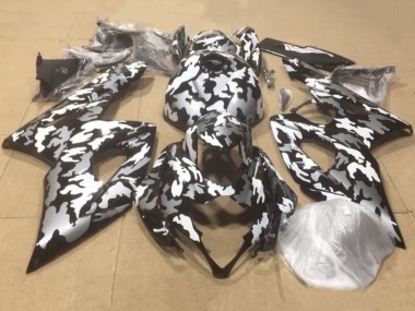 Cheap 2000-2002 Suzuki GSXR1000 Motorcycle Fairings - Black White Grey Camouflage