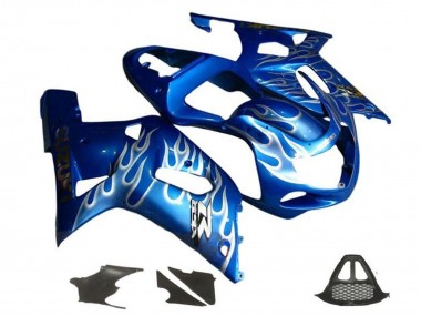 Cheap 2000-2002 Suzuki GSXR1000 Motorcycle Fairings - Blue White Flame