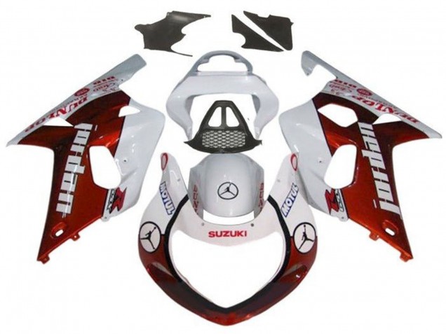 2000-2002 Suzuki GSXR1000 Motorcycle Fairings - White Red Jordan