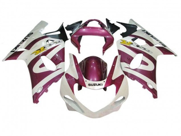 2000-2002 Suzuki GSXR1000 Motorcycle Fairings - White Purple Yellow