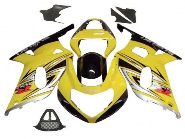 2000-2002 Suzuki GSXR1000 Motorcycle Fairings - Yellow Silver Glossy Black