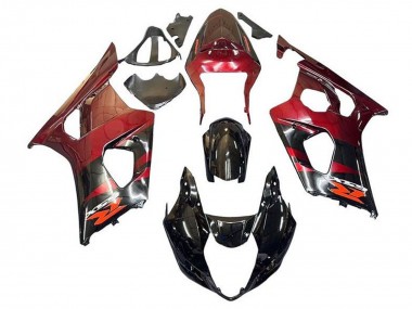 Cheap 2003-2004 Suzuki GSXR 1000 Motorcycle Fairings - Red Glossy Black