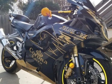 Cheap 2003-2004 Suzuki GSXR 1000 Motorcycle Fairings - Black Gold Corona