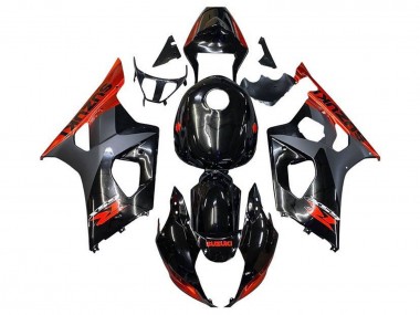 Cheap 2003-2004 Suzuki GSXR 1000 Motorcycle Fairings - Glossy Black Matte Black Orange