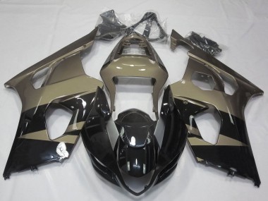 Cheap 2003-2004 Suzuki GSXR 1000 Motorcycle Fairings - Glossy Black Taupe Brown