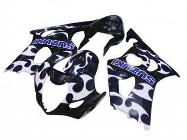 Cheap 2003-2004 Suzuki GSXR 1000 Motorcycle Fairings - Black White Blue Tribal