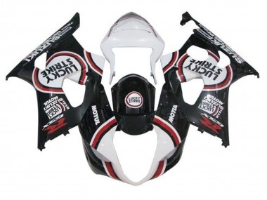 Cheap 2003-2004 Suzuki GSXR 1000 Motorcycle Fairings - White Black Red Lucky Strike