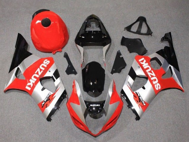 2003-2004 Suzuki GSXR 1000 Motorcycle Fairings - Red Silver Black