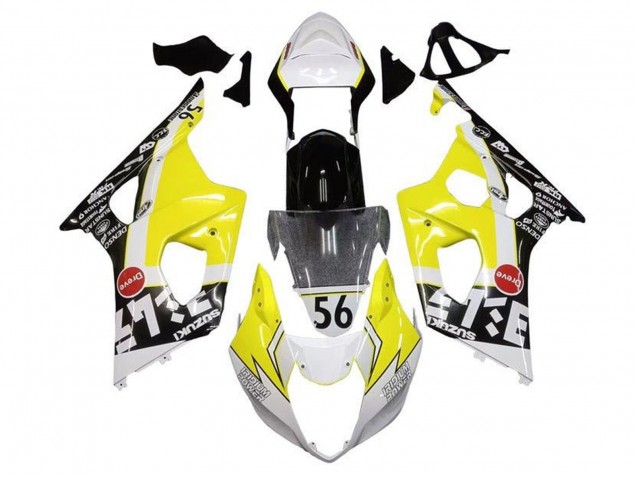 2003-2004 Suzuki GSXR 1000 Motorcycle Fairings - Yellow White Black
