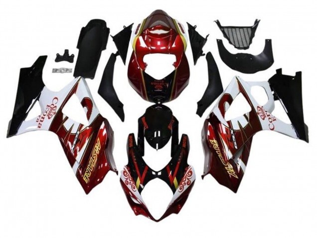 2005-2006 Suzuki GSXR 1000 Motorcycle Fairings - Black Red White Gold
