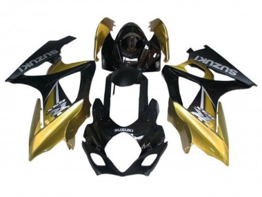 Cheap 2005-2006 Suzuki GSXR 1000 Motorcycle Fairings - Black Gold Silver