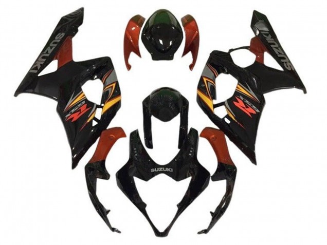 2005-2006 Suzuki GSXR 1000 Motorcycle Fairings - Black Red Yellow Grey