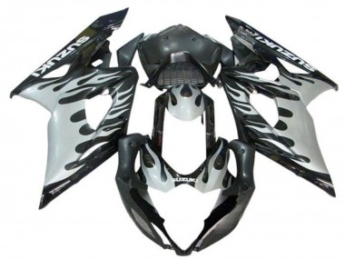 Cheap 2005-2006 Suzuki GSXR 1000 Motorcycle Fairings - Black White Flame