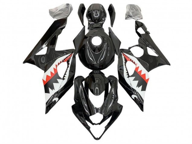 2005-2006 Suzuki GSXR 1000 Motorcycle Fairings - Black White Red Shark