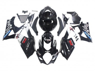 Cheap 2005-2006 Suzuki GSXR 1000 Motorcycle Fairings - Glossy Black White West