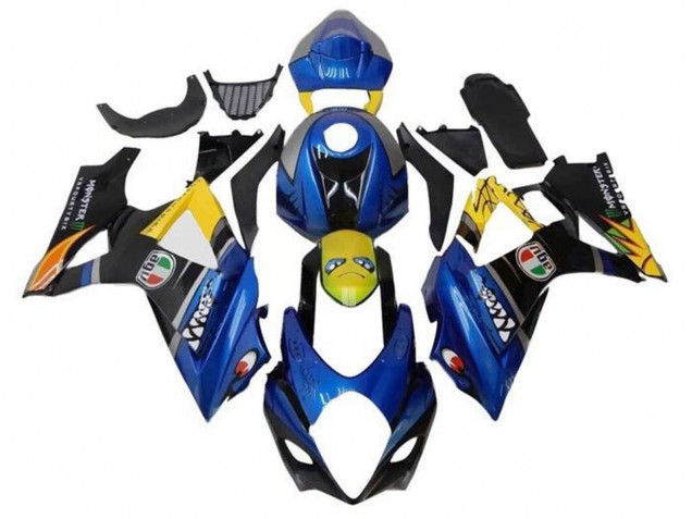 2005-2006 Suzuki GSXR 1000 Motorcycle Fairings - Blue Yellow Black Shark