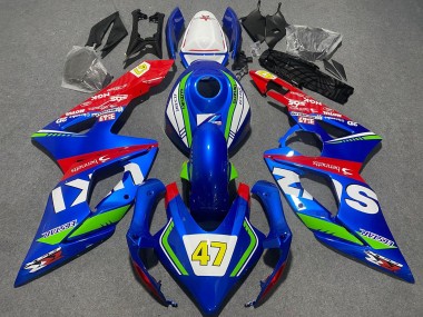 Cheap 2005-2006 Suzuki GSXR 1000 Motorcycle Fairings - Blue Green White Red 47 Racing
