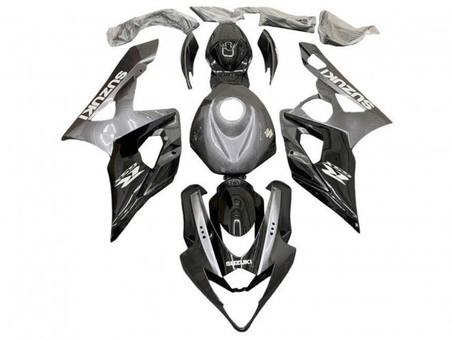 2005-2006 Suzuki GSXR 1000 Motorcycle Fairings - Silver Black