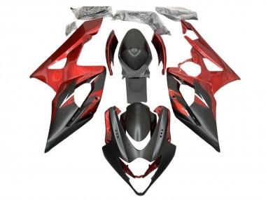 Cheap 2005-2006 Suzuki GSXR 1000 Motorcycle Fairings - Candy Red Matte Black