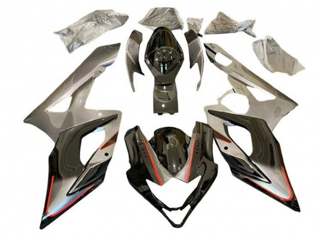 2005-2006 Suzuki GSXR 1000 Motorcycle Fairings - Silver Black Red Stripe