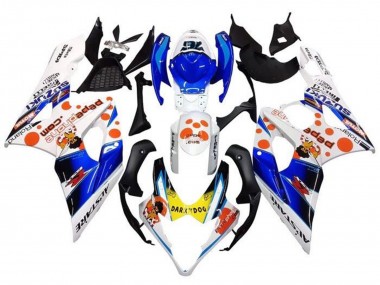 Cheap 2005-2006 Suzuki GSXR 1000 Motorcycle Fairings - White Blue Orange Yellow Dark Dog