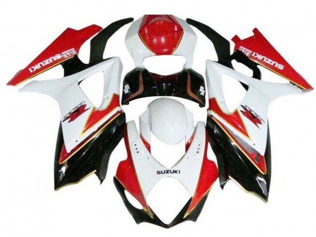 2005-2006 Suzuki GSXR 1000 Motorcycle Fairings - White Red Black Gold