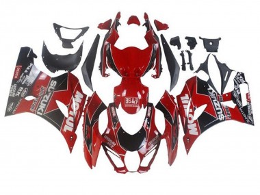 Cheap 2017-2024 Suzuki GSXR1000 Motorcycle Fairings - Red White Black Motul