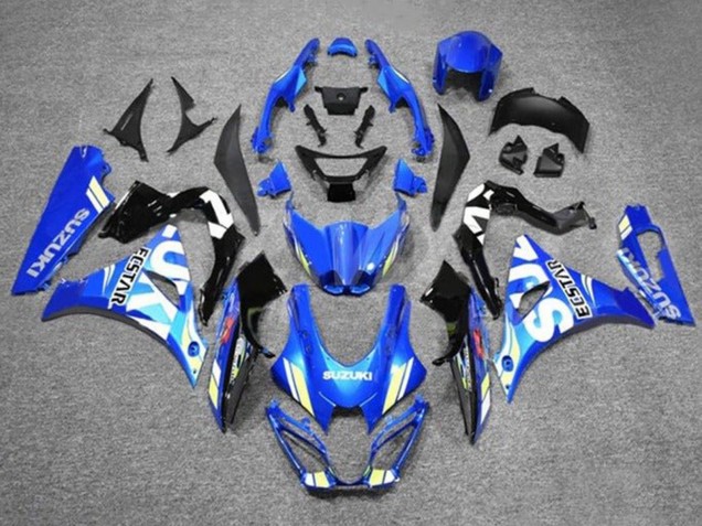 2017-2024 Suzuki GSXR1000 Motorcycle Fairings - Blue White Ecstar