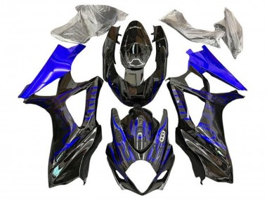 Cheap 2007-2008 Suzuki GSXR 1000 Motorcycle Fairings - Black Blue Flame