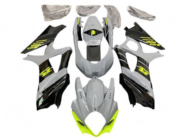 2007-2008 Suzuki GSXR 1000 Motorcycle Fairings - Nardo Grey Neon Yellow Black