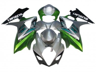 Cheap 2007-2008 Suzuki GSXR 1000 Motorcycle Fairings - Silver Green Black