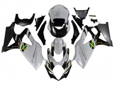 Cheap 2007-2008 Suzuki GSXR 1000 Motorcycle Fairings - White Black Jamaica