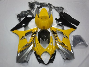 Cheap 2007-2008 Suzuki GSXR 1000 Motorcycle Fairings - Yellow Silver Black