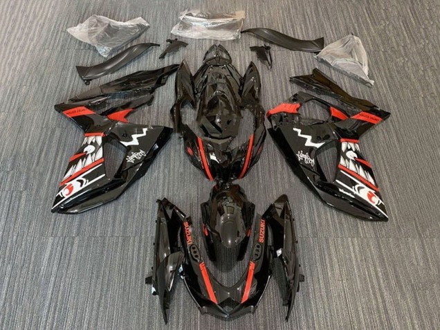 2009-2016 Suzuki GSXR 1000 Motorcycle Fairings - Black Red White Jaws Shark