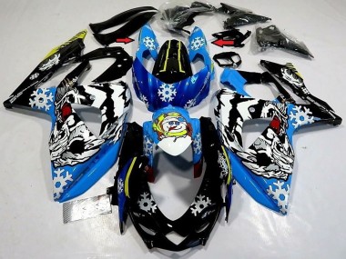 Cheap 2009-2016 Suzuki GSXR 1000 Motorcycle Fairings - Blue Black White Snow