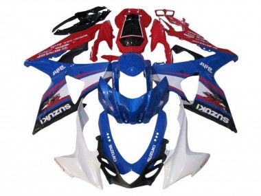 Cheap 2009-2016 Suzuki GSXR 1000 Motorcycle Fairings - Blue White Red Black Stripe