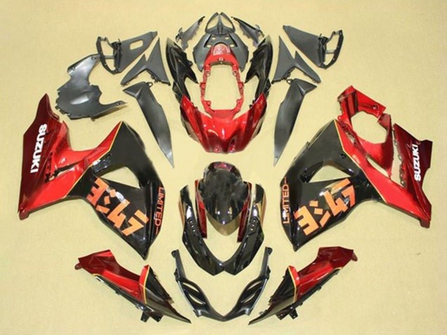 2009-2016 Suzuki GSXR 1000 Motorcycle Fairing Kits - Red Black