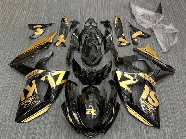 2009-2016 Suzuki GSXR 1000 Motorcycle Fairings - Gold Glossy Black