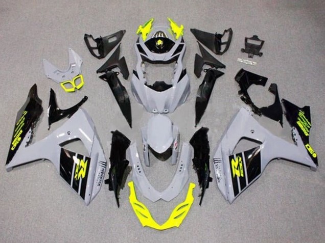 2009-2016 Suzuki GSXR 1000 Motorcycle Fairings - Grey Neon Yellow Black