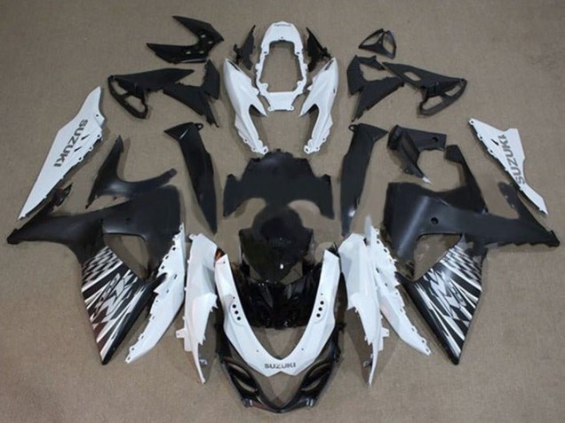 2009-2016 Suzuki GSXR 1000 Motorcycle Fairings - White Black Silver Checker