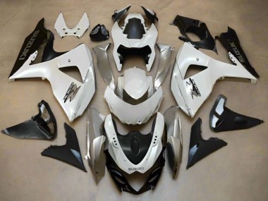 Cheap 2009-2016 Suzuki GSXR 1000 Motorcycle Fairings - Pearl White Silver Matte Black