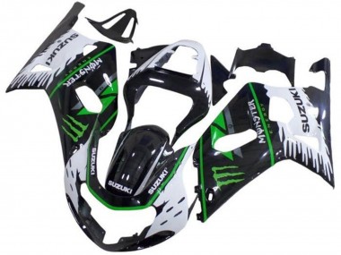Cheap 2001-2003 Suzuki GSXR 600 / GSXR 750 Motorcycle Fairings - White Black Green Monster