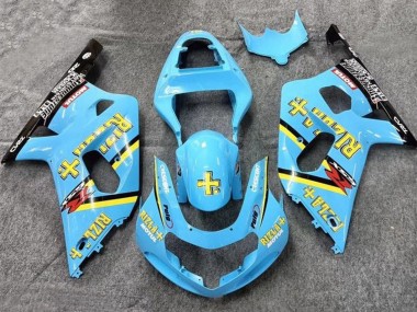 Cheap 2001-2003 Suzuki GSXR 600 / GSXR 750 Motorcycle Fairings - Light Blue Yellow Black Black Rizla