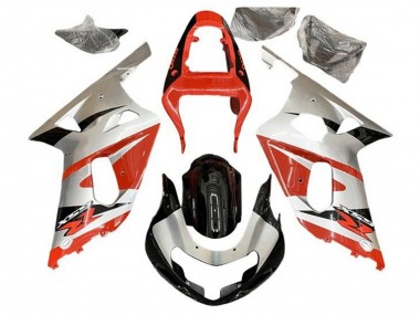 Cheap 2001-2003 Suzuki GSXR 600 / GSXR 750 Motorcycle Fairings - Silver Red Glossy Black