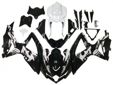Cheap 2008-2010 Suzuki GSXR 600 / GSXR 750 Motorcycle Fairings - White Glossy Black Leyla