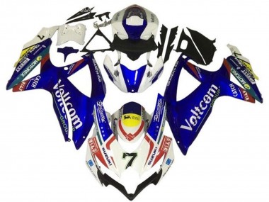 Cheap 2008-2010 Suzuki GSXR 600 / GSXR 750 Motorcycle Fairings - White Blue Yellow Red Voltcom 7