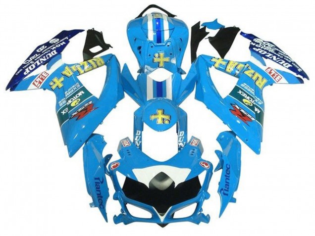 2008-2010 Suzuki GSXR 600 / GSXR 750 Motorcycle Fairings - Light Blue Yellow Rizla