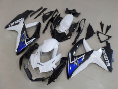 Cheap 2008-2010 Suzuki GSXR 600 / GSXR 750 Motorcycle Fairings - White Blue Glossy Black